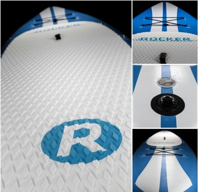 iRocker Inflatable SPORT Stand Up Paddle Board Eva deck pad, drings